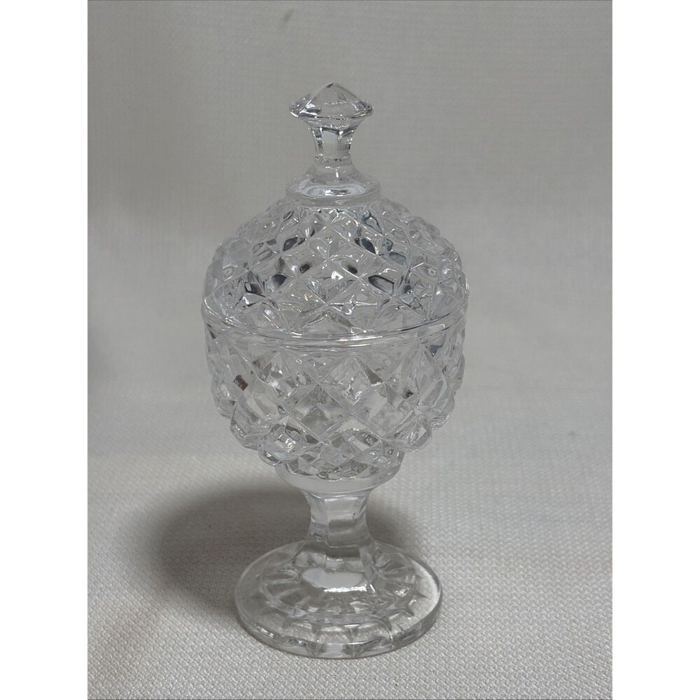 Kristal Zajecar Vintage Small 5" Crystal Egg Shaped Dish W/Lid